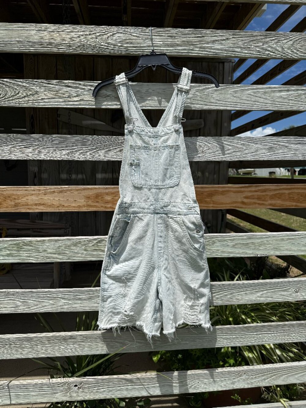 &Denim Light-Wash Denim Overalls